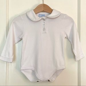 bella bliss White Peter Pan collar Essential Pima Long Sleeve Tee 6m